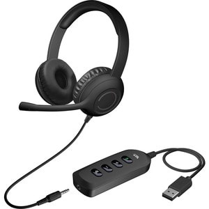 Cyber Acoustics Stereo Headset with USB & 3.5mm - Stereo - Mini-phone (3.5mm), USB Type A - Wired - 20 Hz to 20 kHz - Over