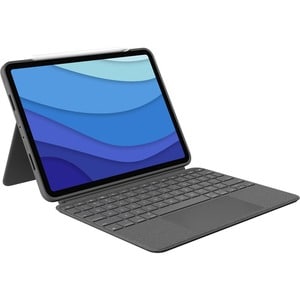 Logitech Combo Touch Keyboard/Cover Case for 32.8 cm (12.9") Apple, Logitech iPad Pro (5th Generation) Tablet - Oxford Gra