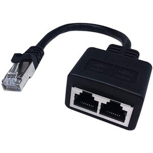 4XEM 2-to-1 RJ45 Splitter Cable Adapter - F/M- CAT6 - Network (RJ-45) - PVC