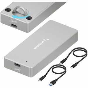 Sabrent EC-WPTF Drive Enclosure PCI Express NVMe, M.2, SATA - USB 3.2 (Gen 1) Type C Host Interface - Gray - 1 x SSD Suppo