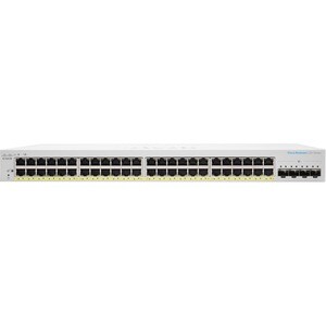 Cisco Business 220 CBS220-48P-4G 48 Portas Gerenciável Comutador Ethernet - 2 Camada suportada - Modular - 4 Slots SFP - 53 W Power Consumption - 382 W Orçamento de PoE - Fibra ótica, Cabo de par entrançado - PoE Ports