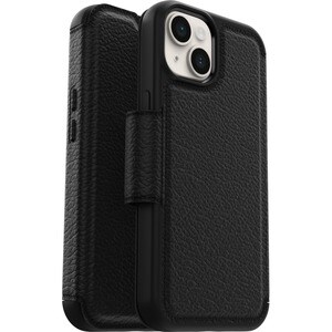 OtterBox Strada Carrying Case (Folio) Apple iPhone 13 Smartphone - Black - Drop Resistant - Leather Body