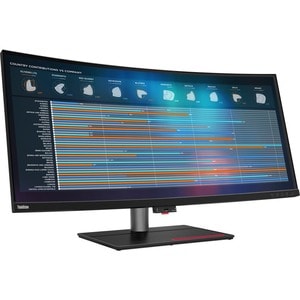Lenovo ThinkVision P40w-20 40" Class WUHD Curved Screen LCD Monitor - 21:9 - Raven Black - 100.8 cm (39.7") Viewable - In-