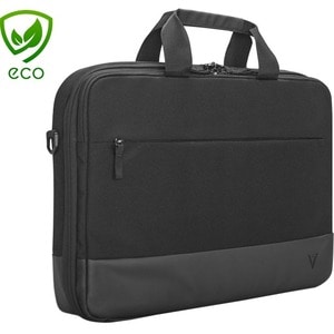 V7 Professional CCP17-ECO-BLK Carrying Case (Briefcase) for 17" to 17.3" Notebook - Black - Briefcase - Front Loading - Shoulder Strap, Trolley Strap, Handle - 17" to 17.3" Screen Support - Yes - Water Resistant Bottom - Black Notebook - Eco-friendly material built - Shell Material, 600Dobby, 600 Polyester, 210D POLY Black Lining , Zipper pulls black webbing