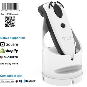 Socket Mobile DuraScan D760 Handheld Barcode Scanner - Wireless Connectivity - White - 762 mm Scan Distance - 1D, 2D - Las