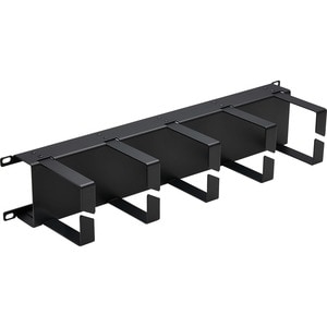 Eaton Tripp Lite Series Horizontal Cable Manager - Metal Rings, Black, 2U - Horizontal Cable Manager - Black - 2U Rack Hei