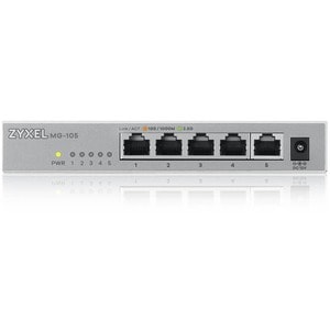ZYXEL MG-105 5 Ports Ethernet Switch - 2.5 Gigabit Ethernet - 2500Base-T - 2 Layer Supported - 9.34 W Power Consumption - 