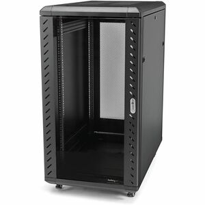 StarTech.com Armadio Rack 19" 32U su Ruote - Server Rack a 4 Montanti con Profondità Regolabile, Pannelli Laterali e Porta