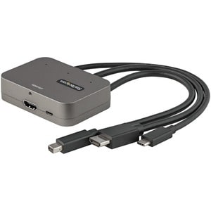 Adaptateur MultiPorts 3-en-1 - Convertisseur USB-C/HDMI/mDP vers HDMI pour Salles de Conférences/Écrans/Affichages HDMI - 