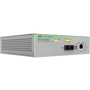 Allied Telesis PoE+ to Fiber Switching Media Converter - Network (RJ-45) - 1x PoE+ (RJ-45) Ports - 1 x SC Ports - Multi-mo