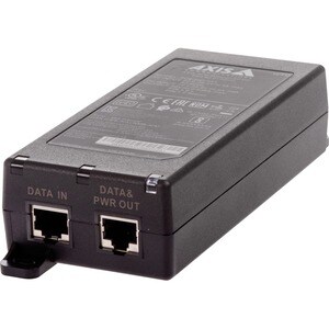 AXIS Injector PoE - 24 V CA Input - Gigabit Ethernet Porta(s) de entrada - PoE Porta(s) de saída - 30 W - Preto