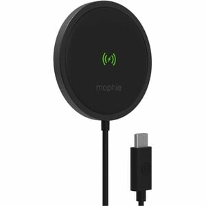 mophie snap+ 15W wireless charger - 15W wireless charging pad for Qi-enabled and MagSafe compatible devices, Black