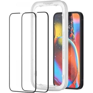 Spigen AlignMaster 9H Tempered Glass Screen Protector - Black - 2 - For 15.5 cm (6.1") LCD iPhone 14, iPhone 13 Pro, iPhon