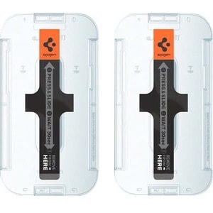 Spigen GLAS.tR EZ Fit 9H Tempered Glass Privacy Screen Protector - Clear - 2 - For LCD iPhone 13, iPhone 13 Pro