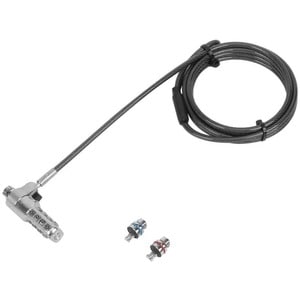Targus DEFCON 3-in-1 Universal Serialized Combo Cable Lock - 1.98 m Cable - Preset - Combination Lock - Black - Galvanized