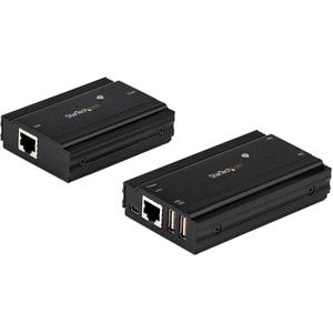 StarTech.com 4 Port USB 2.0 Extender Hub over CAT5e/CAT6 Ethernet Cable (RJ45), 330ft (100m), Metal Housing, USB Extender 
