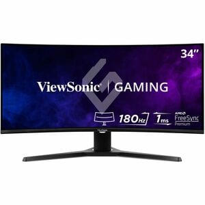 Moniteur LED ViewSonic OMNI VX3418-2KPC 34" Class UWQHD Écran incurvé - 21:9 - Noir - 86,4 cm (34") Viewable - Multi-domai