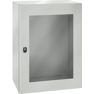 Schneider Electric EcoStruxure 16U Wall Mountable Enclosed Cabinet Rack Cabinet for Networking, UPS - Light Grey - Steel