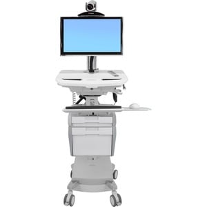 Ergotron StyleView Monitor Trolley - 17.69 kg Capacity - 4 Casters - Aluminium