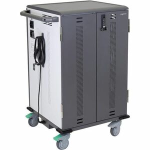 Ergotron YES36 Charging Cart - 27.22 kg Capacity - 4 Casters - 101.60 mm Caster Size - Wood, Vinyl - White, Grey - For 36 