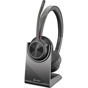 Poly Voyager 4320 UC Wireless Headset with Charge Stand, USB-C - Stereo - USB Type C - Wired/Wireless - Bluetooth - 164 ft