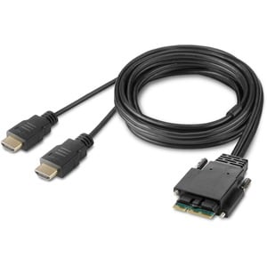 Belkin HDMI Dual-Head Console Cable - 2.95 ft KVM Cable for KVM Console, Monitor - First End: 2 x HDMI 2.0 Digital Audio/V