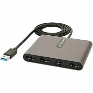 StarTech.com USB 3.0 to 4 HDMI Adapter, External Graphics Card, 1080p, USB Type-A to Quad HDMI Monitor Display Adapter/Con