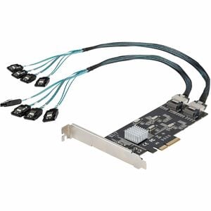 StarTech.com 8 Port SATA PCIe Card, PCI Express 6Gbps SATA Expansion Card with 4 Controllers, PCI-e x4 Gen 2 to SATA III A