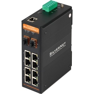 SilverNet Series 7 8 Ports Manageable Ethernet Switch - Gigabit Ethernet - 10/100/1000Base-T, 100/1000Base-X - 2 Layer Supported - Modular - 2 SFP Slots - 10 W Power Consumption - Twisted Pair, Optical Fiber - PoE Ports - DIN Rail Mountable, Wall Mountable