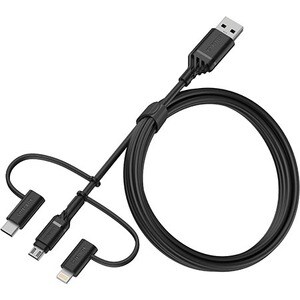 OTTERBOX 3IN1 USB A MICRO/LIGHTNING/USB C CABLE BLAC