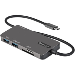 StarTech.com USB C Multiport Adapter, USB-C to 4K HDMI, 100W PD Pass-through, SD/MicroSD, 3xUSB 3.0, USB Type-C Mini Dock,