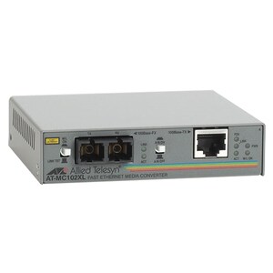Allied Telesis AT-MC102XL Transrecetor/conversor media - 2 Porta(s) - 1 x Rede (RJ-45) - 1 x SC - 100Base-TX, 100Base-FX -