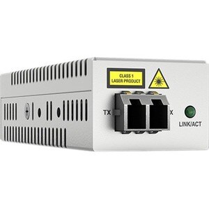 Allied Telesis DMC100/LC Transrecetor/conversor media - 2 Porta(s) - 1 x Rede (RJ-45) - Cabo de par entrançado, Fibra ótic
