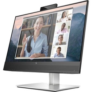 HP E24mv G4 23.8" Webcam Full HD LCD Monitor - 16:9 - Black, Silver - 24" Class - In-plane Switching (IPS) Technology - 19