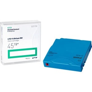 HPE Data Cartridge LTO-9 - Rewritable - Labeled - 1 Pack - 18 TB (Native) / 45 TB (Compressed) - 1035 m Tape Length