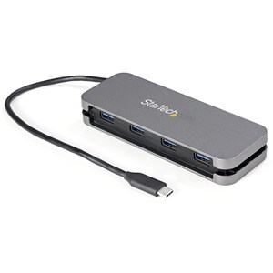 StarTech.com USB-Hub - USB 3.2 (Gen 1) Typ C - Tragbar - Schwarz, Grau - UASP-Support - 4 Total USB Port(s) - PC, Linux, Mac