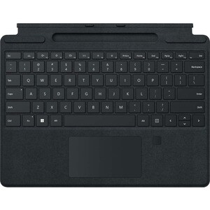 Microsoft Signature Keyboard/Cover Case for 13" Microsoft Surface Pro 8, Surface Pro X Tablet - Black - Alcantara Exterior