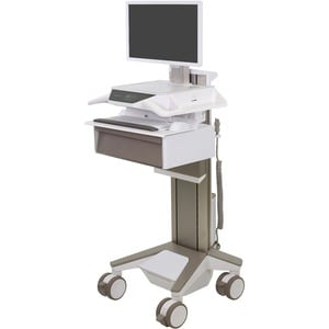 Ergotron CareFit Medical Trolley - TAA Compliant - 1 Drawer - Push/Pull Handle - 17.01 kg Capacity - 4 Casters - 127 mm Ca