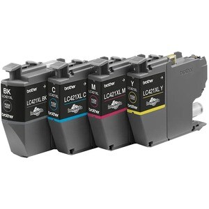 Brother LC421XLVAL Original High Yield Inkjet Ink Cartridge - Black, Cyan, Magenta, Yellow - 4 / Pack - 500 Pages Black, 5
