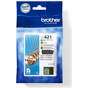 Brother LC421VAL Standard Kapazität Tintenstrahl Tintenpatrone - Schwarz, Cyan, Magenta, Gelb - Original - 4 / Pack - Tint