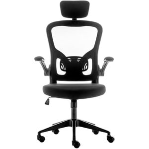Fauteuil à bascule Urban Factory Ergo Haut - 5 branches Fond - Noir - Tissu, Caoutchouc, Plastique - Accoudoir