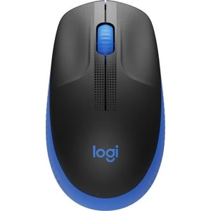 Logitech M190 Mouse - Full-size Mouse - Optical - Wireless - Blue - USB - 1000 dpi - Scroll Wheel - 3 Button(s) - Large Ha
