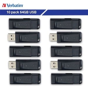 64GB Store 'n' Go® USB Flash Drive - 10pk Business Bulk - Black - 64GB - 10pk Business Bulk - Black