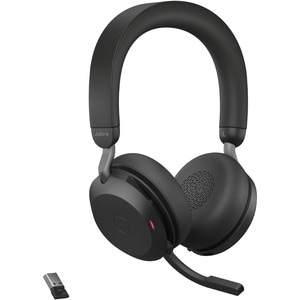 Jabra Evolve2 75 Wireless On-ear Stereo Headset - Black - Binaural - Ear-cup - 3000 cm - Bluetooth - 20 Hz to 20 kHz - MEM