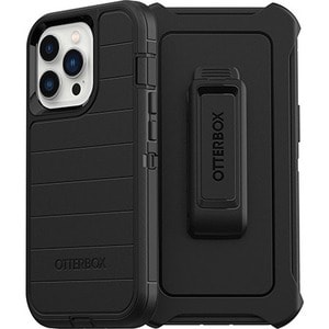 OtterBox Defender Series Pro Rugged Carrying Case (Holster) Apple iPhone 13 Pro Smartphone - Black - Bacterial Resistant, 