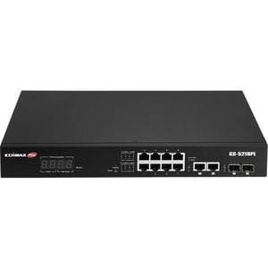 Switch Ethernet Edimax GS-5210PL 12 Porte Gestibile - Gigabit Ethernet - 10/100/1000Base-T, 1000Base-X - 2 Slot SFP - 110 