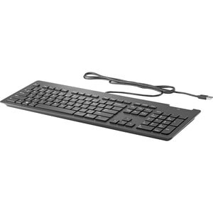 HP Business Slim Keyboard - Cable Connectivity - USB Interface - Belgian - Black - Desktop Computer