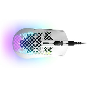 SteelSeries Aerox 3 Gaming Mouse - USB Type C - Optical - 6 Button(s) - Snow - Cable - 8500 dpi - Right-handed