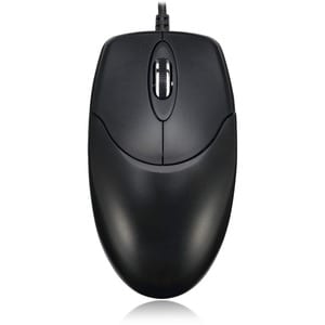 Adesso HC-3003PS Mouse - PS/2 - Optical - 3 Button(s) - Black - Cable - 1200 dpi - Scroll Wheel - Symmetrical