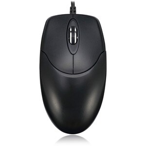 Adesso HC-3003PS Mouse - PS/2 - Optical - 3 Button(s) - Black - Cable - 1200 dpi - Scroll Wheel - Symmetrical